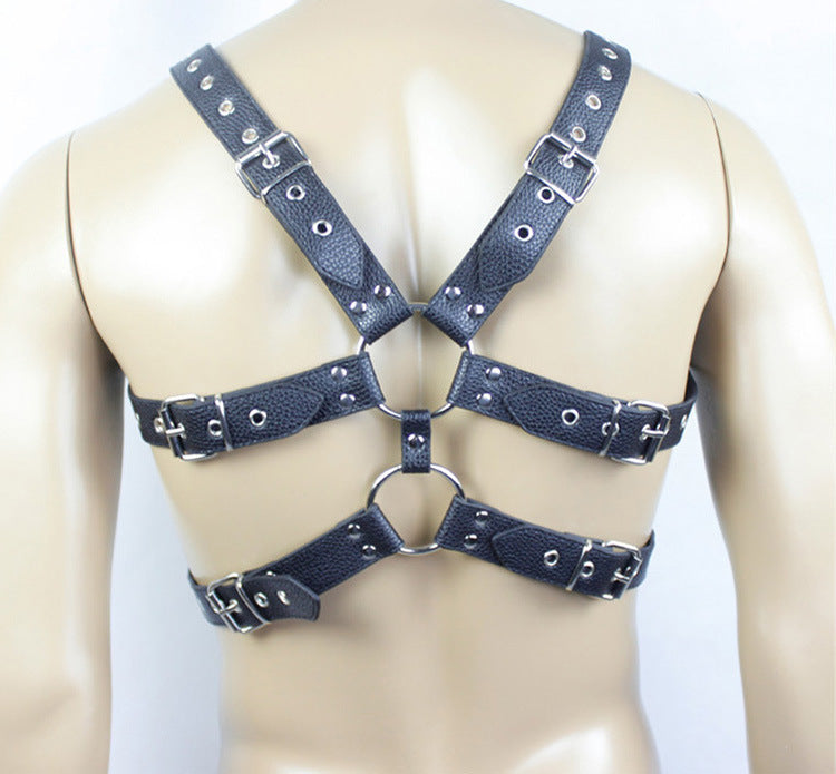 Mens'  Leather BDSM Chest Harness