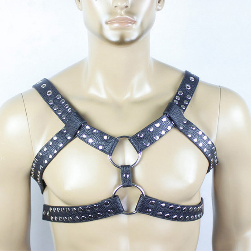 Mens'  Leather BDSM Chest Harness