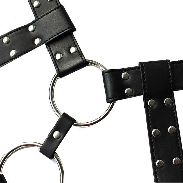 Mens'  Leather BDSM Chest Harness