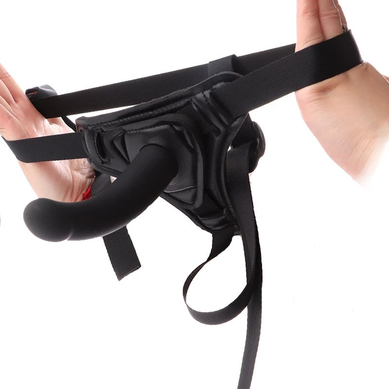 Chic Leather Harness/Strap-on Duo